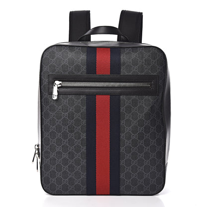 Gucci GG Supreme Monogram Web Tote Backpack Black Grey 1 of 10