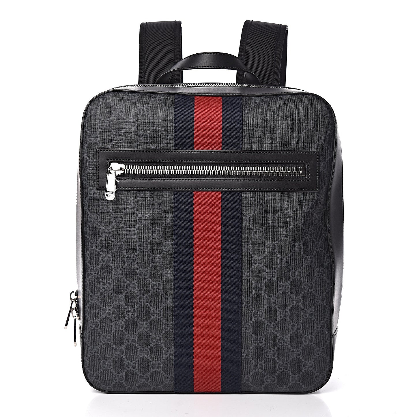 GG Supreme Monogram Web Tote Backpack Black Grey