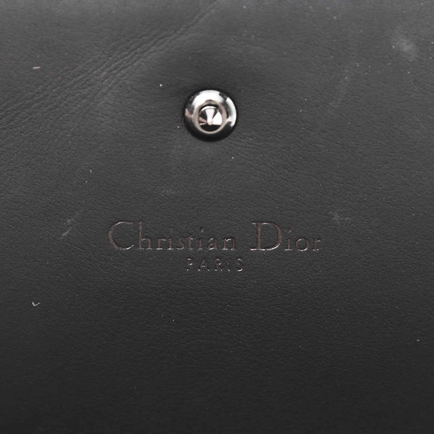 Ultra Matte Calfskin Studded Diorama Croisiere Chain Wallet Black