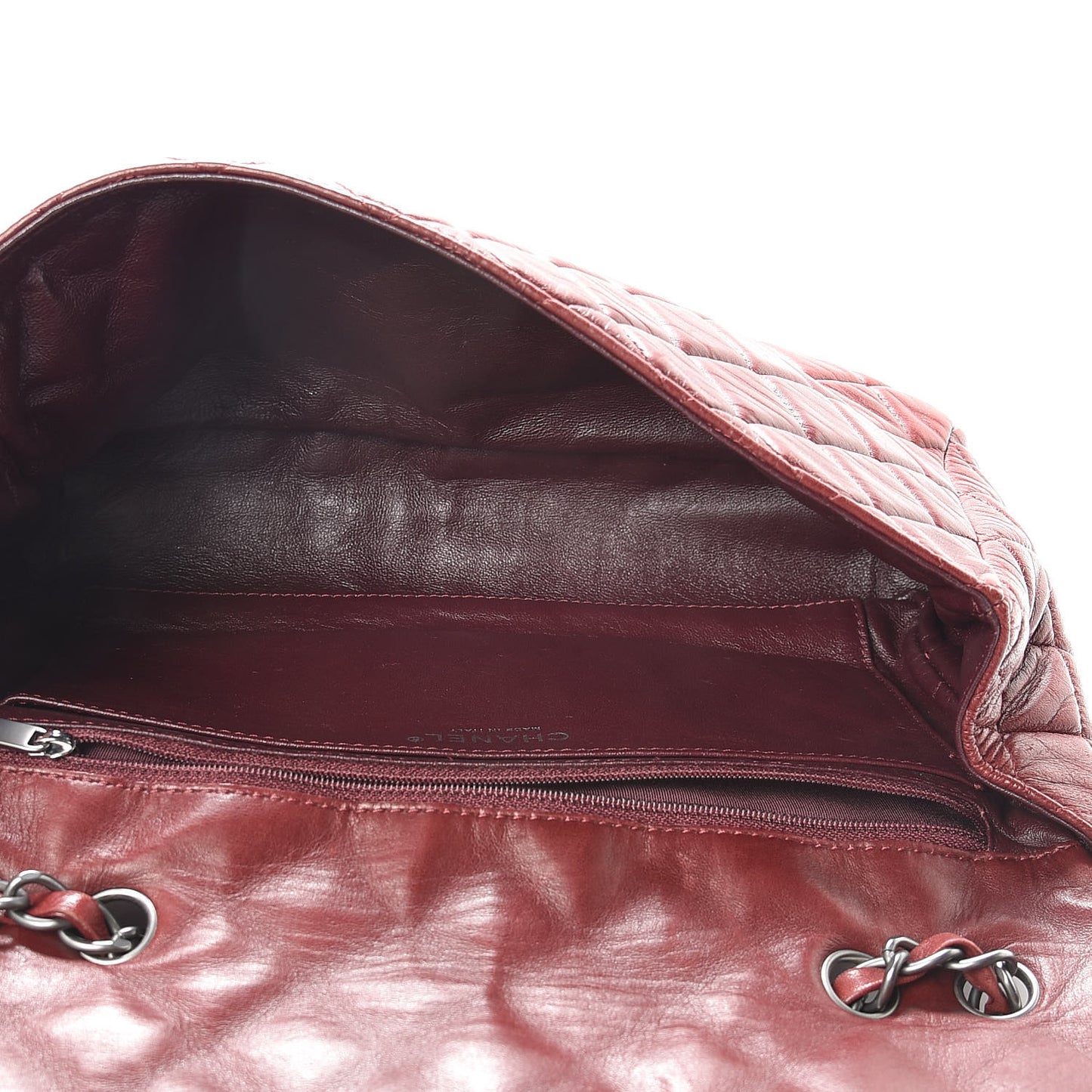Lambskin Quilted Jumbo Single Flap Dark Red