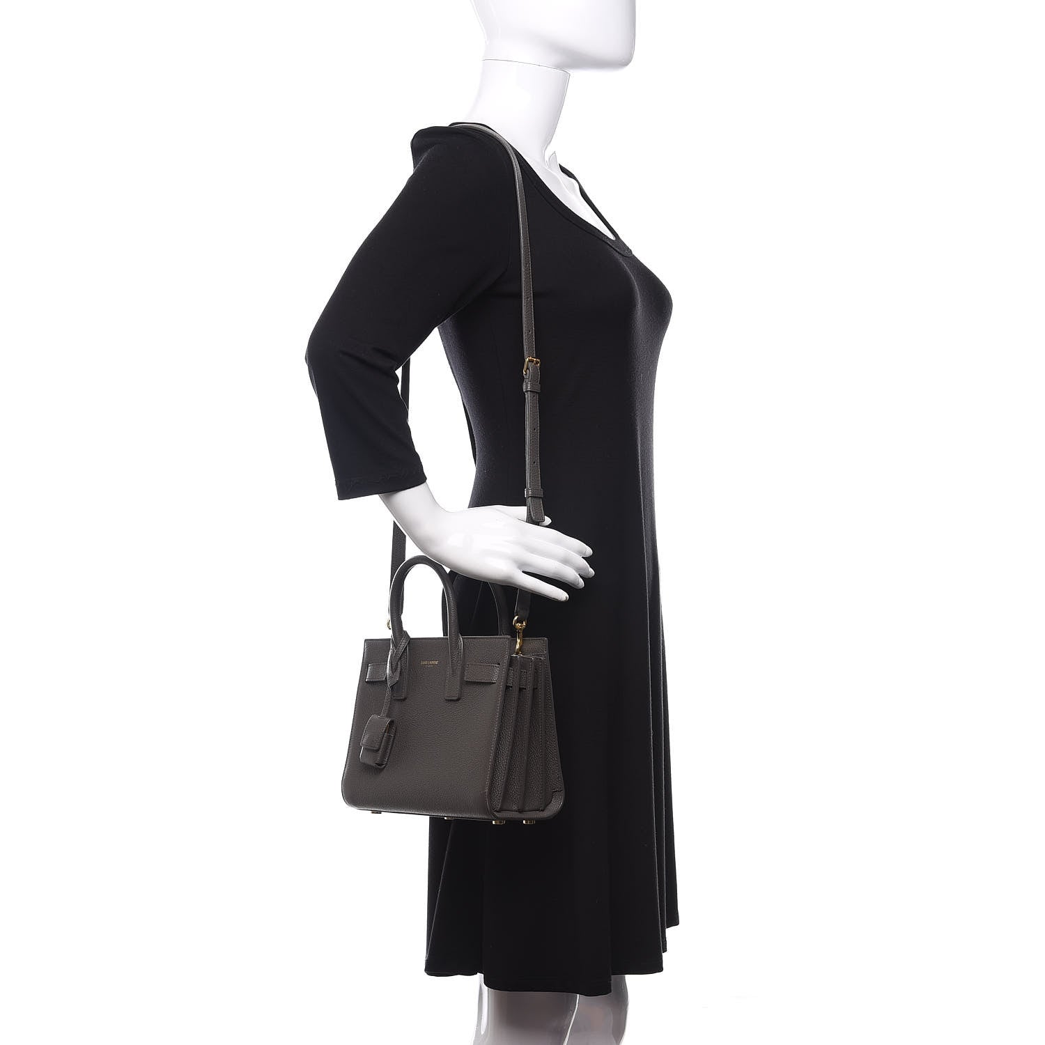 Saint Laurent Grained Calfskin Nano Sac De Jour Coal 2 of 12