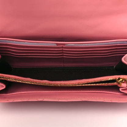 Versace Calfskin Icon Quilted Wallet On Chain Crossbody Pink 5 of 11