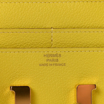 Hermes Evercolor Constance Compact Passant Wallet Lime 6 of 8