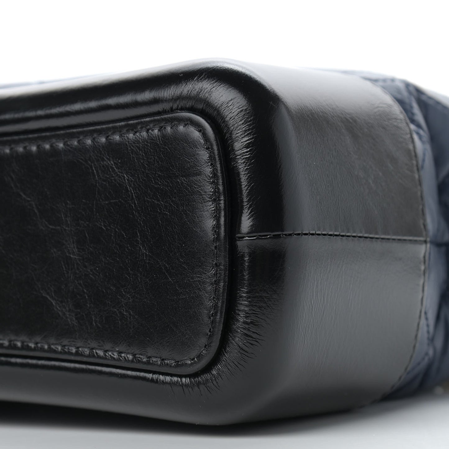 Aged Calfskin Quilted Medium Gabrielle Hobo Navy Black