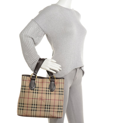 Burberry Haymarket Check Small Tote Chocolate 2 of 11