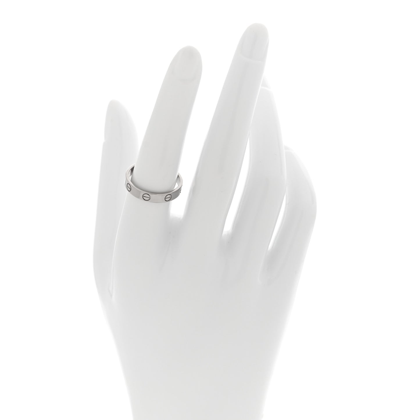 18K White Gold 3.5mm LOVE Wedding Band Ring 55 7.25