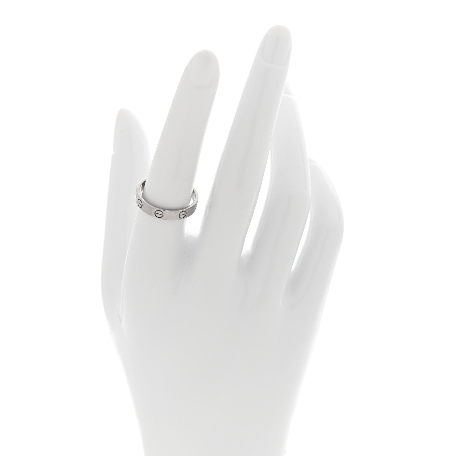 Cartier 18K White Gold 3.5mm LOVE Wedding Band Ring 55 7.25 2 of 4