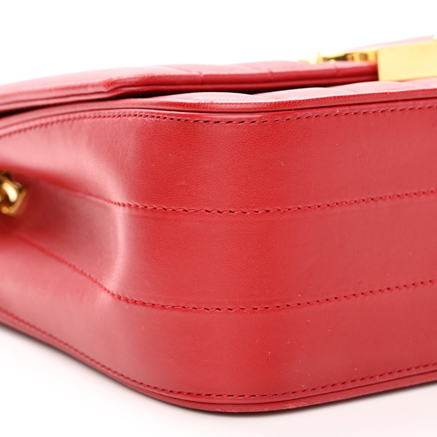 Saint Laurent Lambskin Matelasse Monogram Medium Vicky Chain Bag Rouge Eros 9 of 11