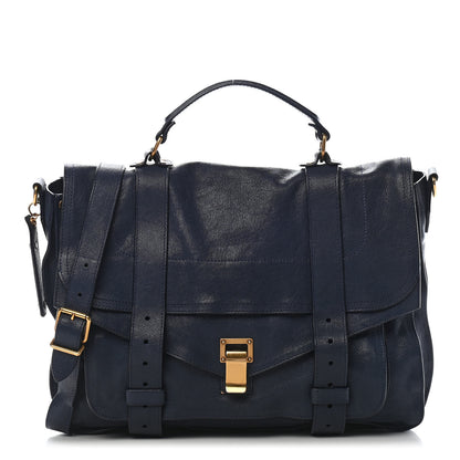 Proenza Schouler Lambskin Large PS1 Satchel Midnight 1 of 15