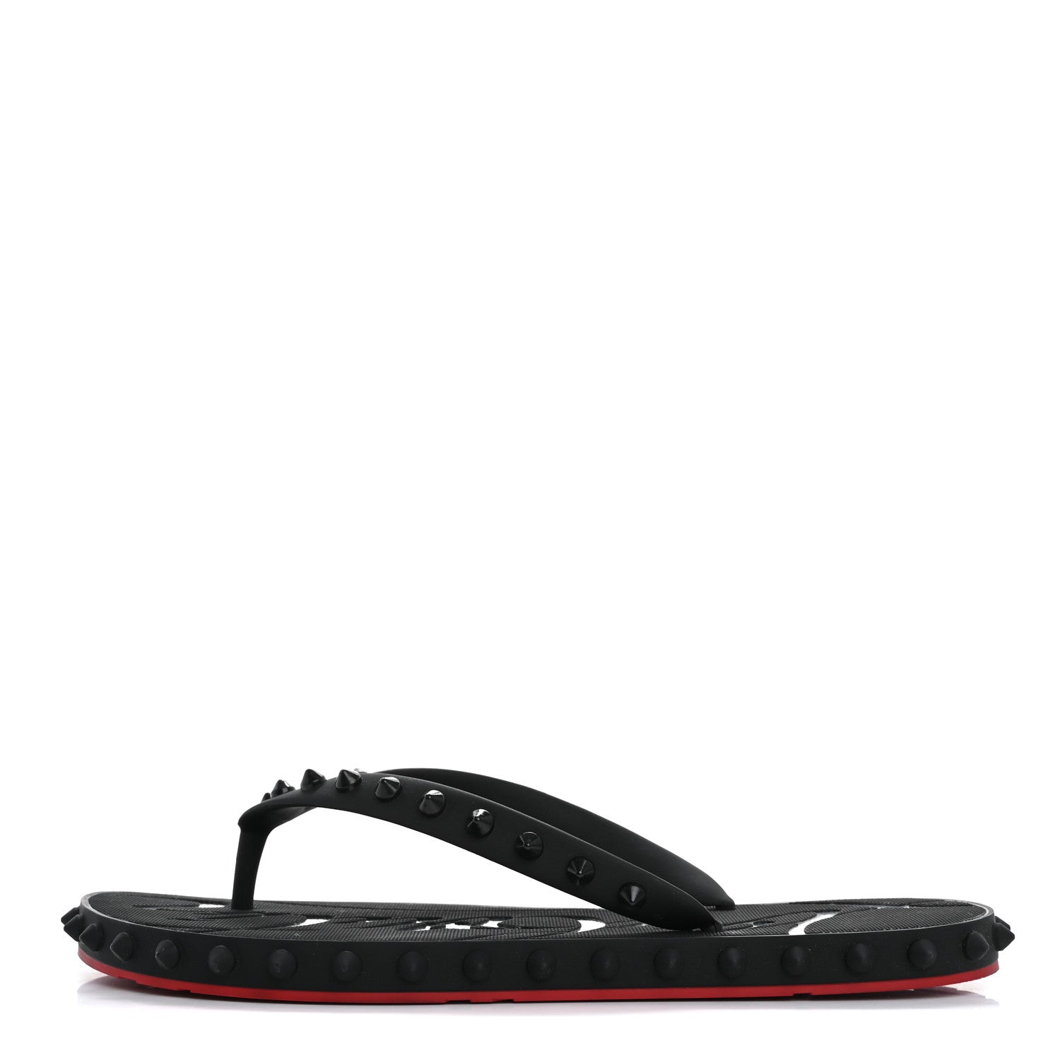 Christian Louboutin Rubber Spike Loubi Donna Flip Flop 37 Black 1 of 10