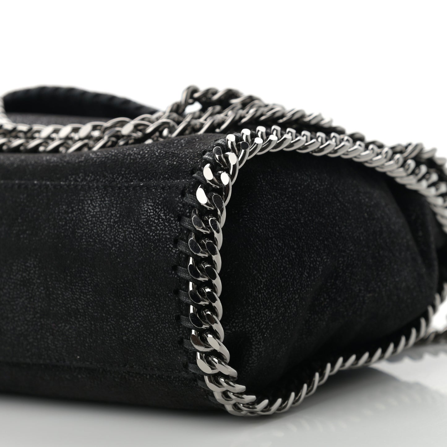 Shaggy Deer Mini Falabella Fold Over Tote Black