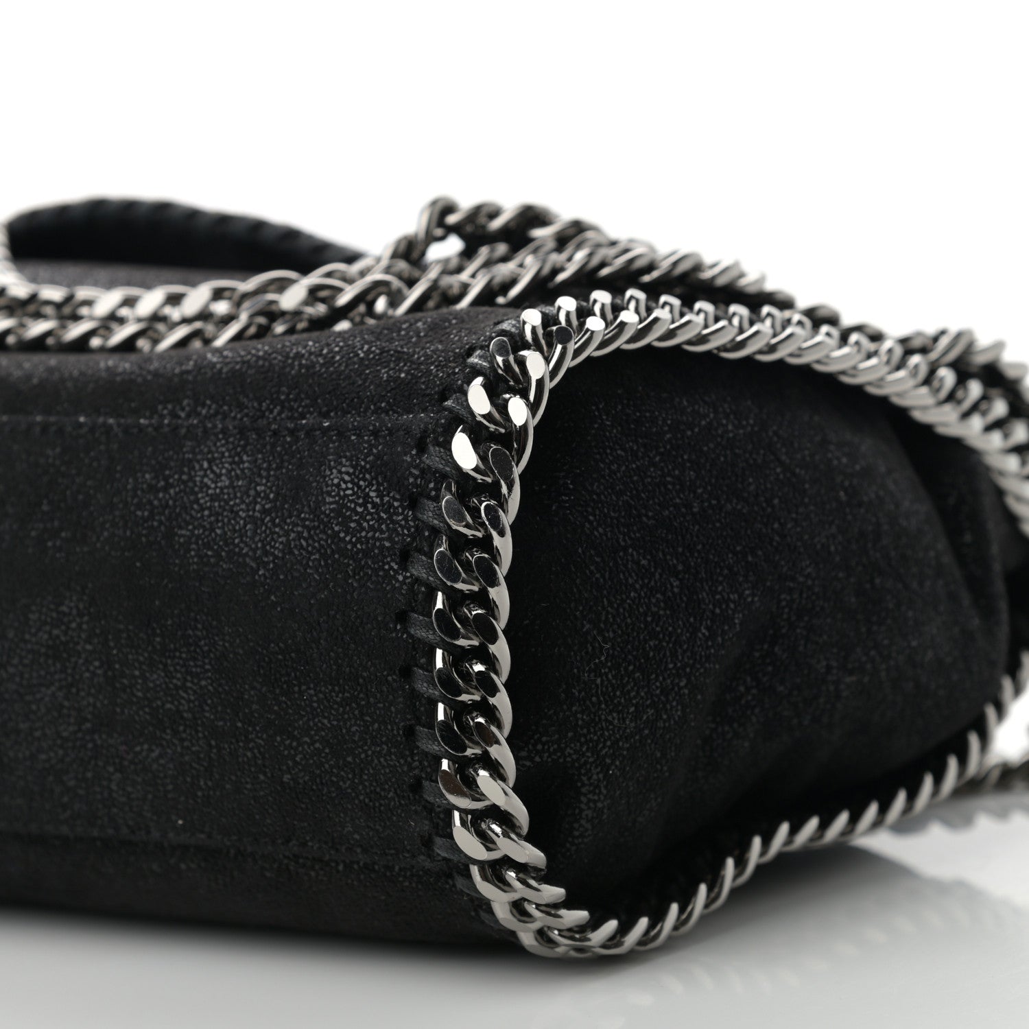 Stella McCartney Shaggy Deer Mini Falabella Fold Over Tote Black 9 of 9