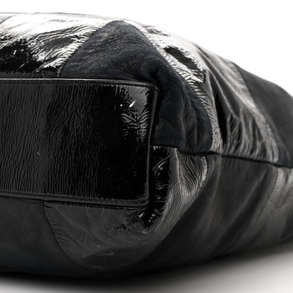 Chanel Patent Calfskin Patchwork Brooklyn Tote Black 10 of 10