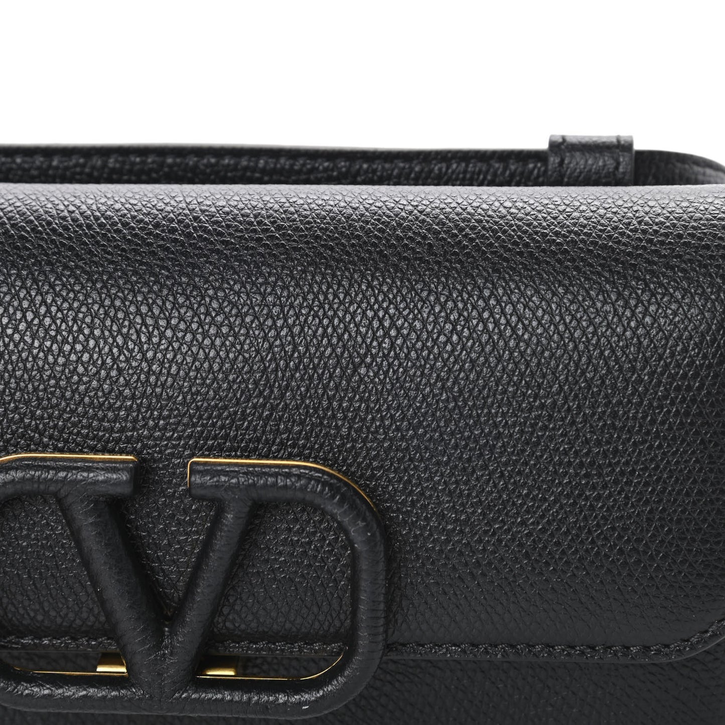 Grained Calfskin VSling Belt Bag Black