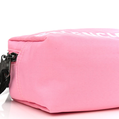 Balenciaga Recycled Sport Nylon Logo Embroidered Messenger Bag Pink White 9 of 10