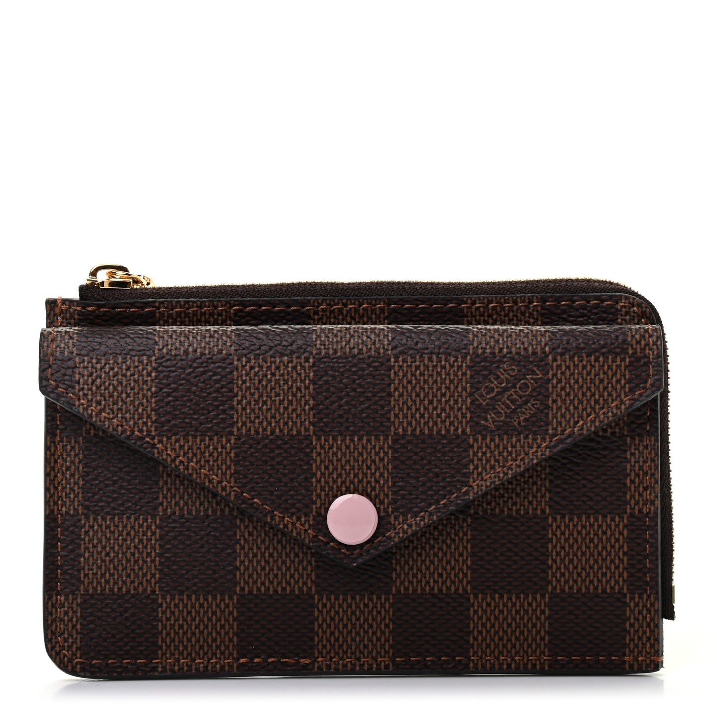 Damier Ebene Recto Verso Card Holder Rose Ballerine