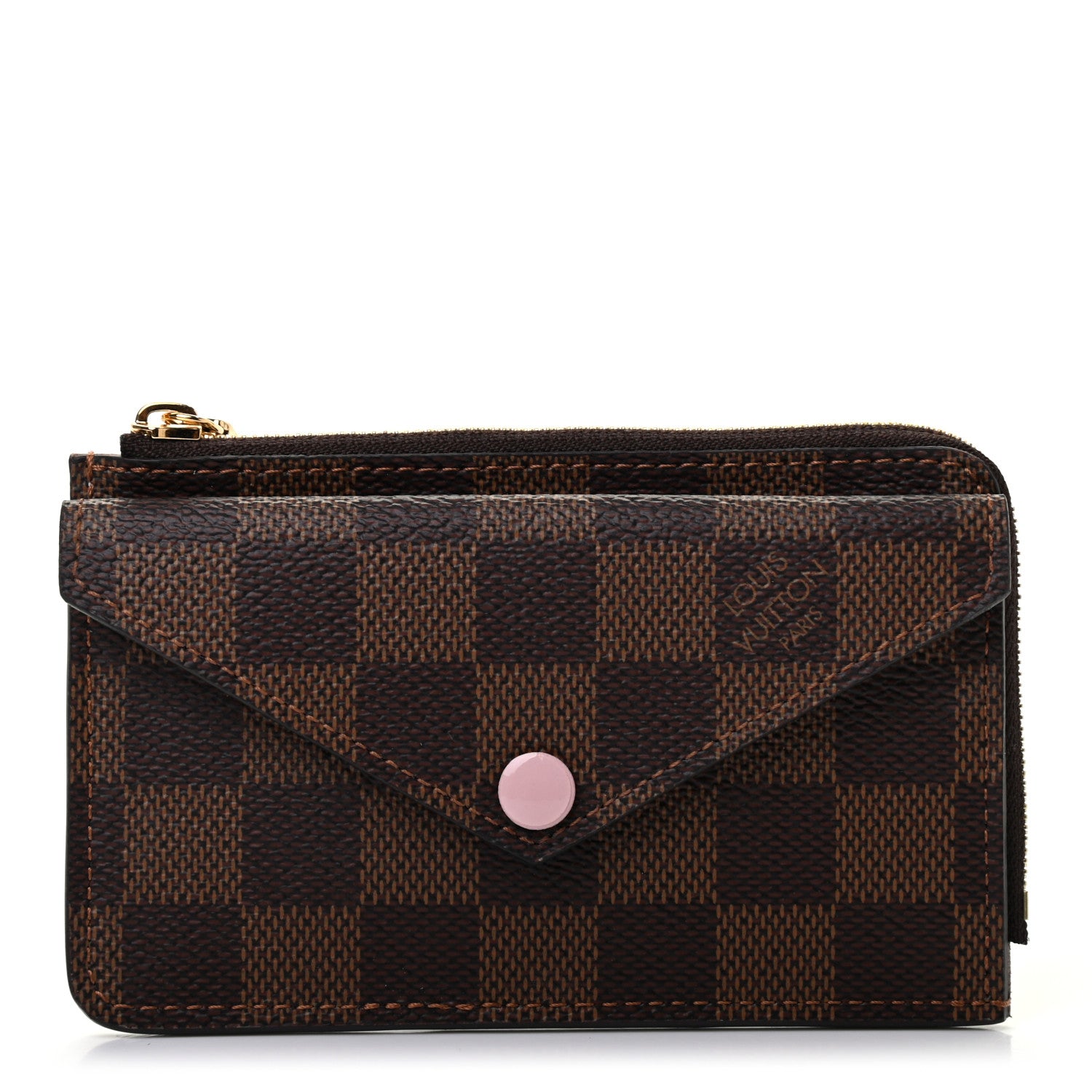 Louis Vuitton Damier Ebene Recto Verso Card Holder Rose Ballerine 1 of 6