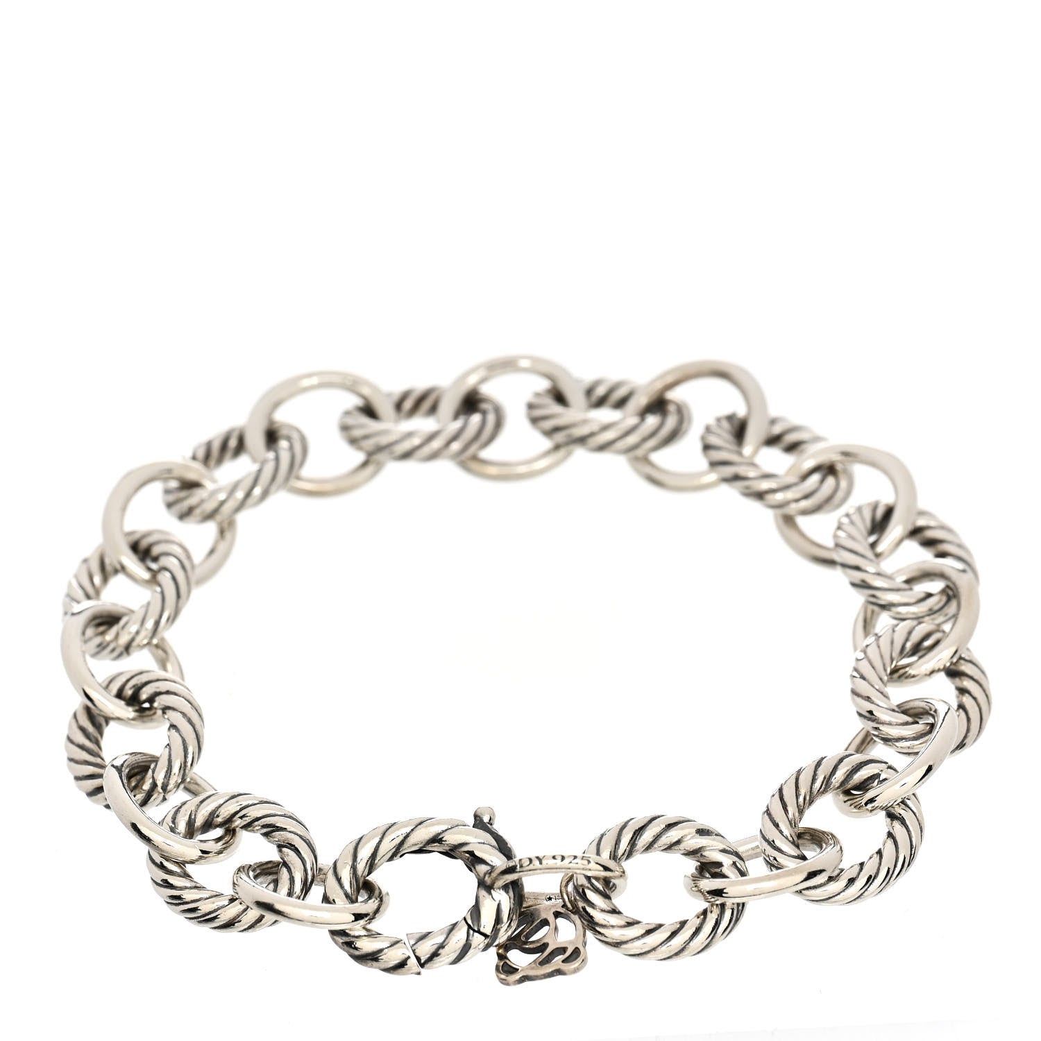 David Yurman Sterling Silver 10mm Medium Oval Link Bracelet 2 of 3