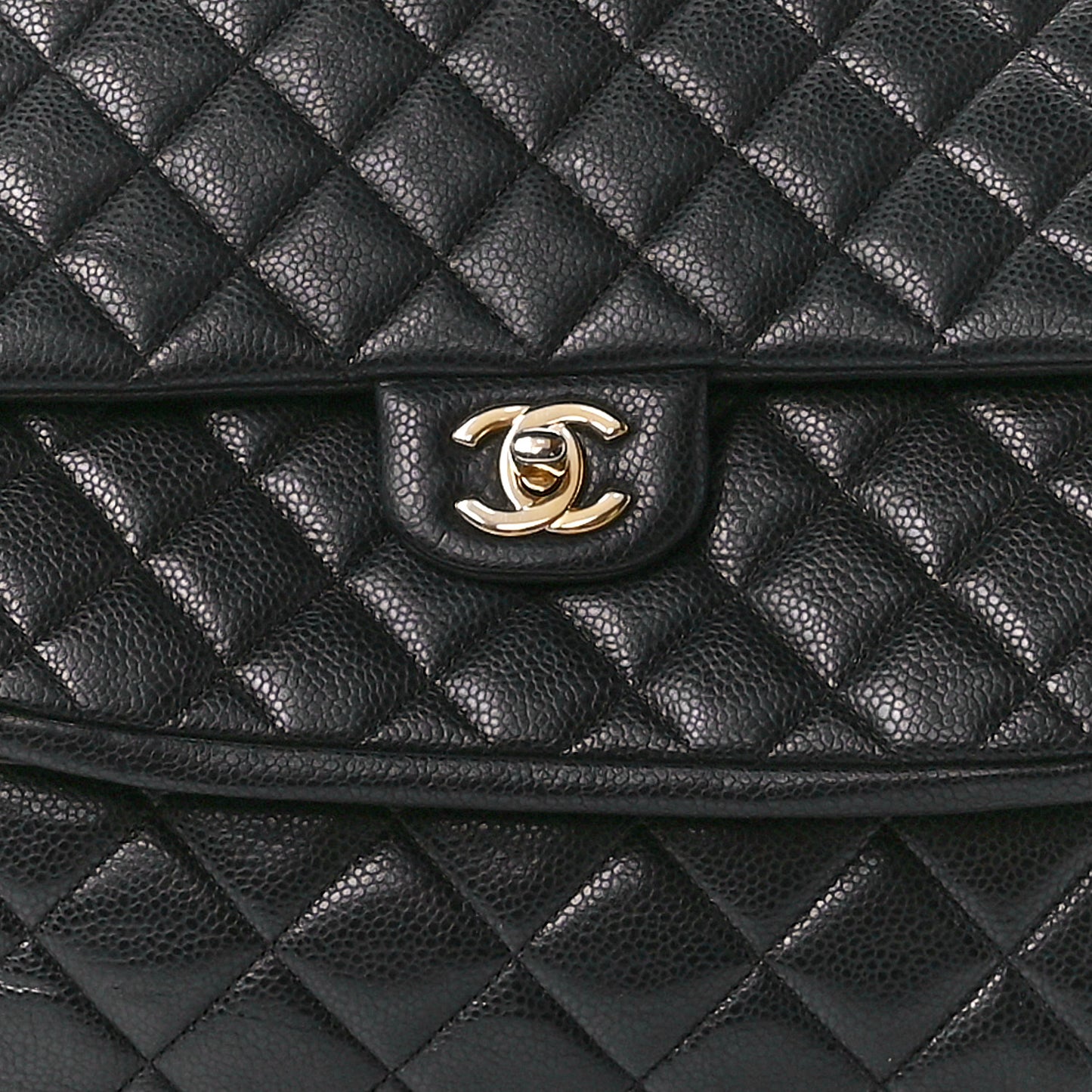 Caviar Quilted Flap Tote Black