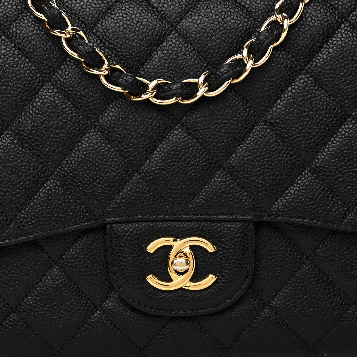 Caviar Quilted Jumbo Single Flap Black