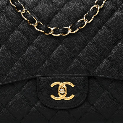 Chanel Caviar Quilted Jumbo Single Flap Black 8 of 12