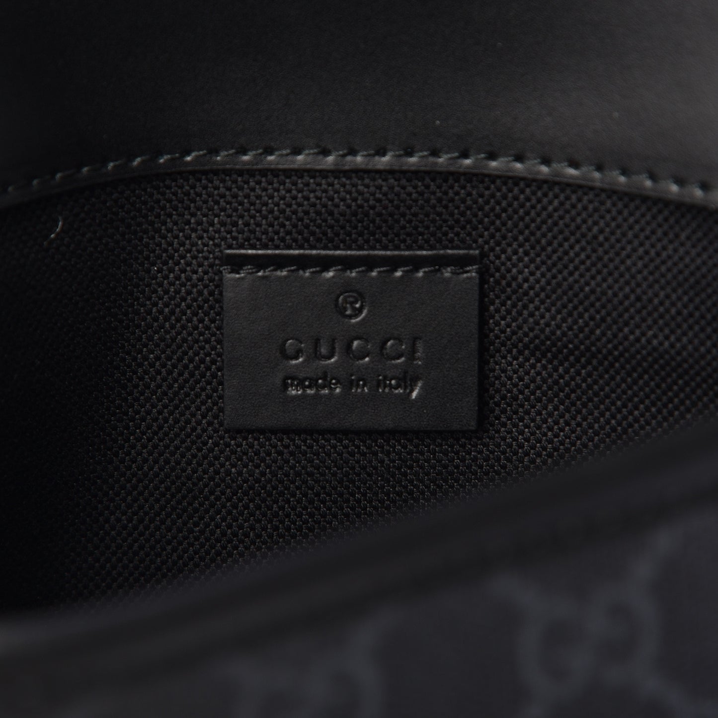 GG Supreme Monogram Web Slim Belt Bag Black Grey