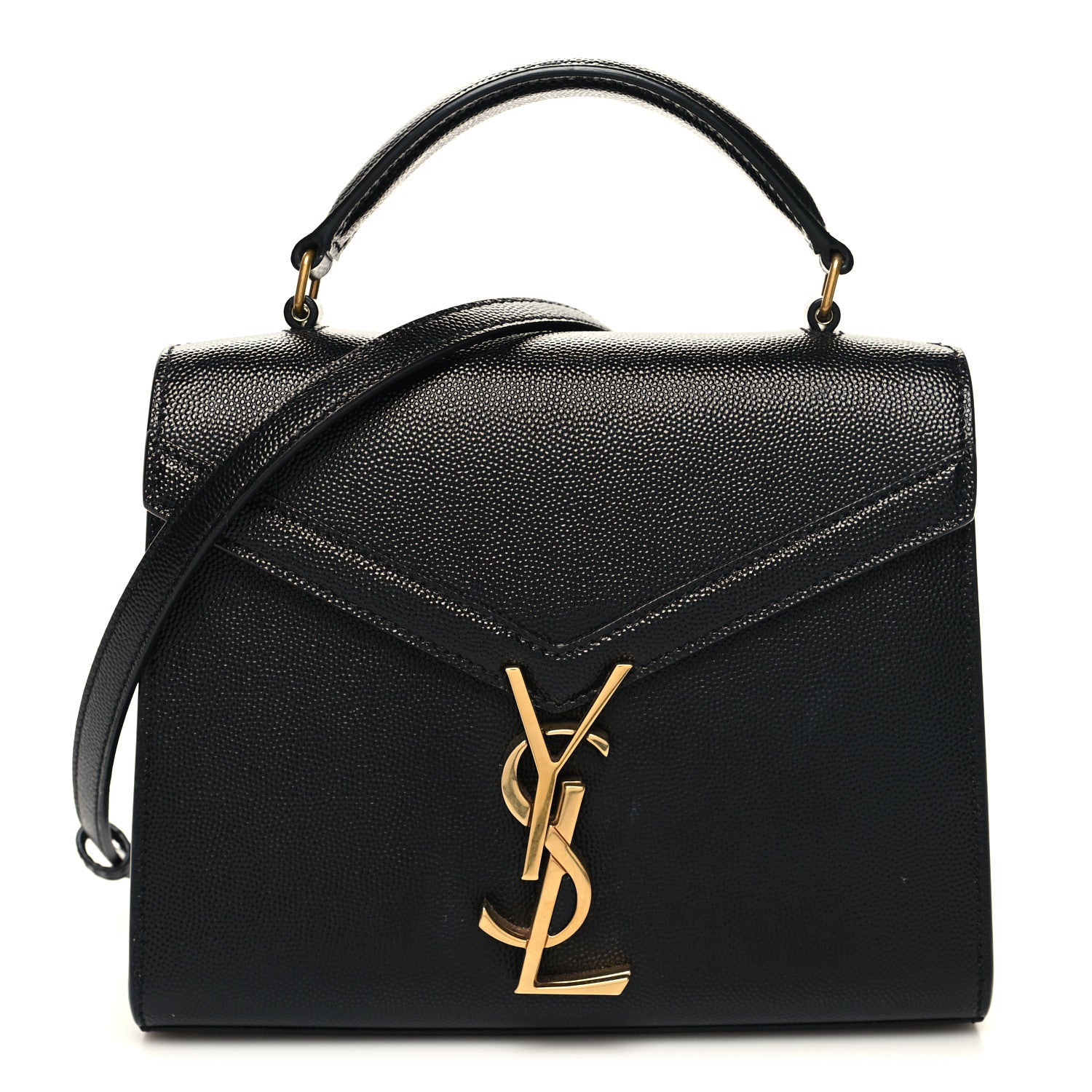 Saint Laurent Grain de Poudre Mini Classic Monogram Cassandra Top Handle Black 1 of 10