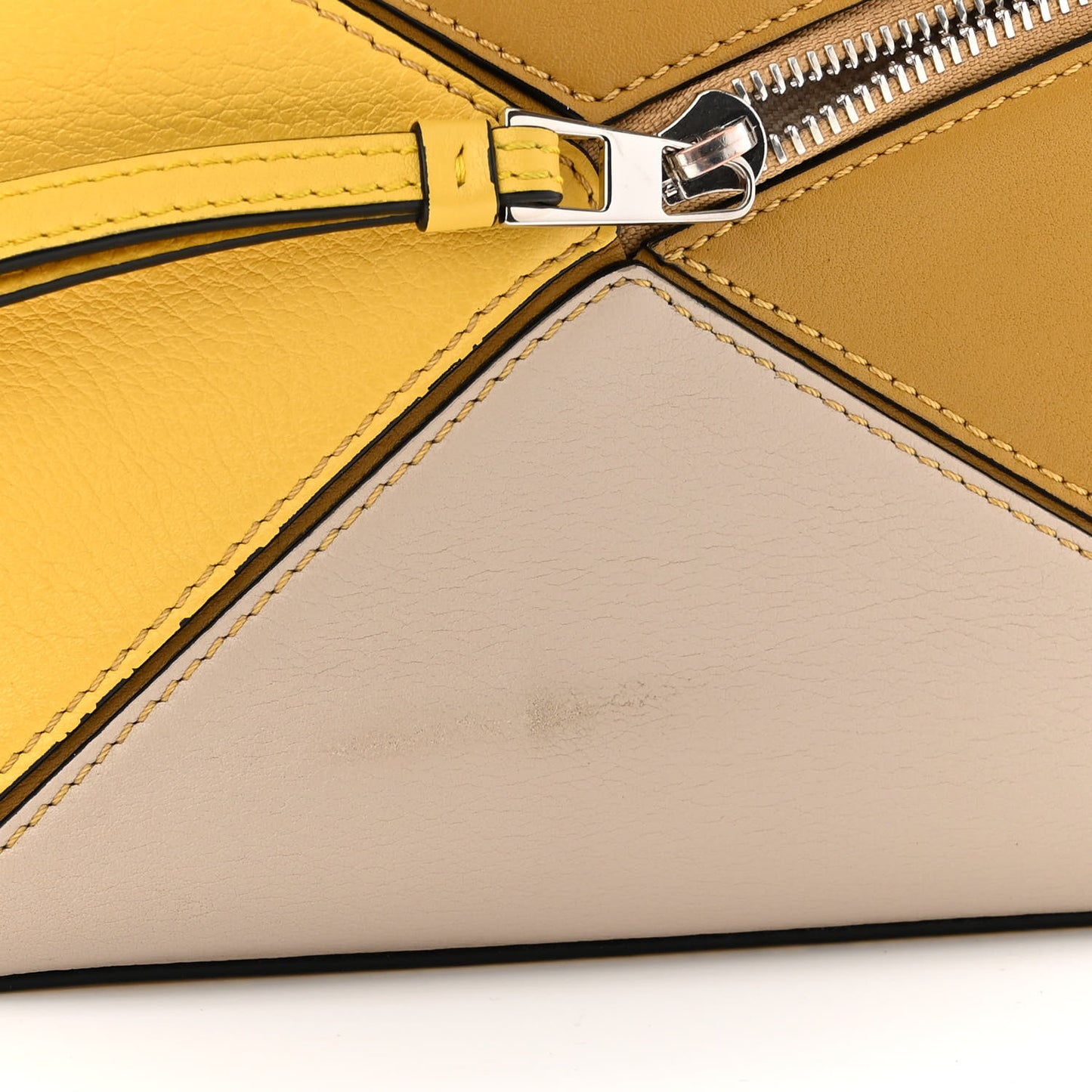 Grained Calfskin Small Puzzle Bag Ocre Yellow