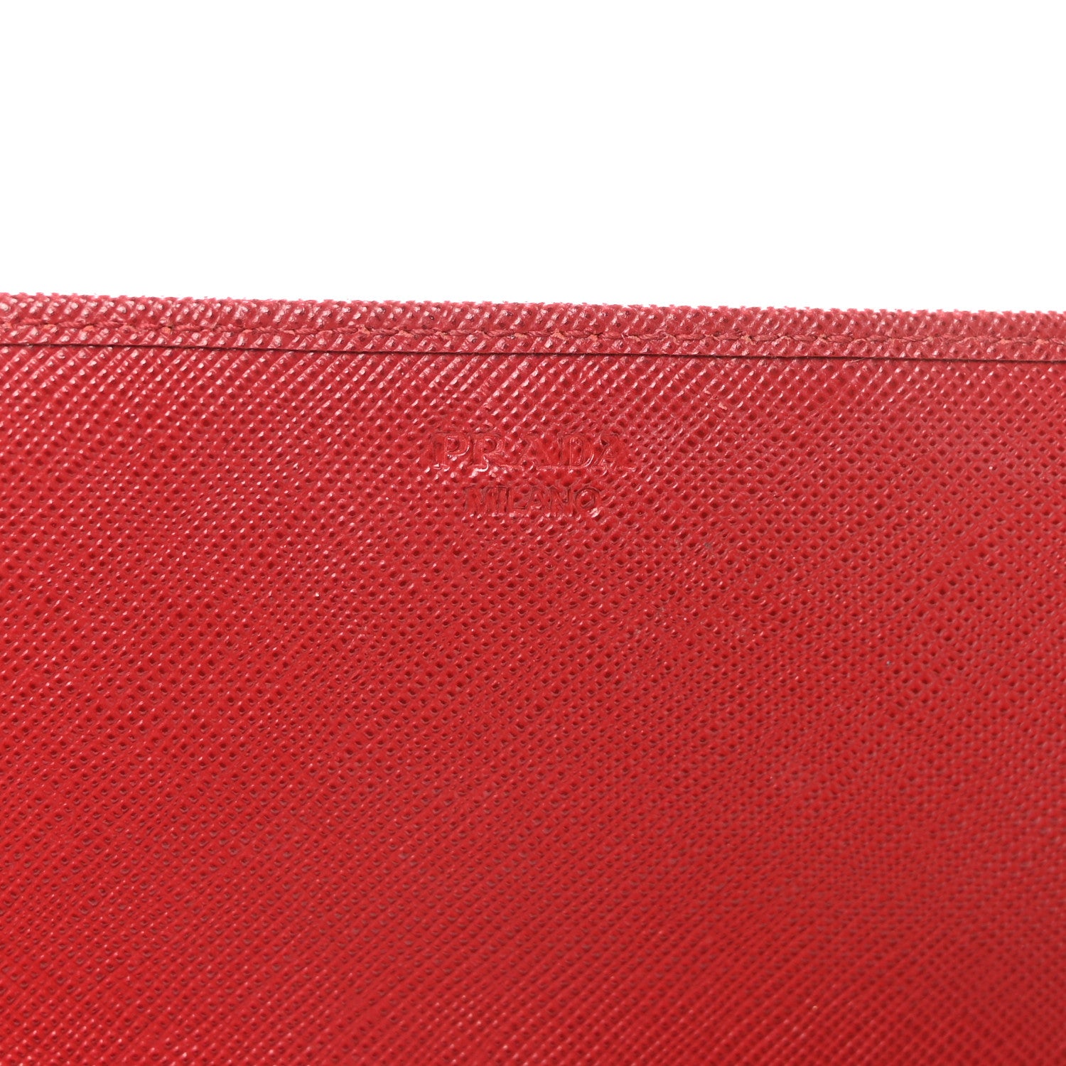 Prada Saffiano Metal Oro Chain Wallet Fuoco 6 of 9