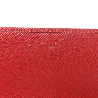 Prada Saffiano Metal Oro Chain Wallet Fuoco 6 of 9