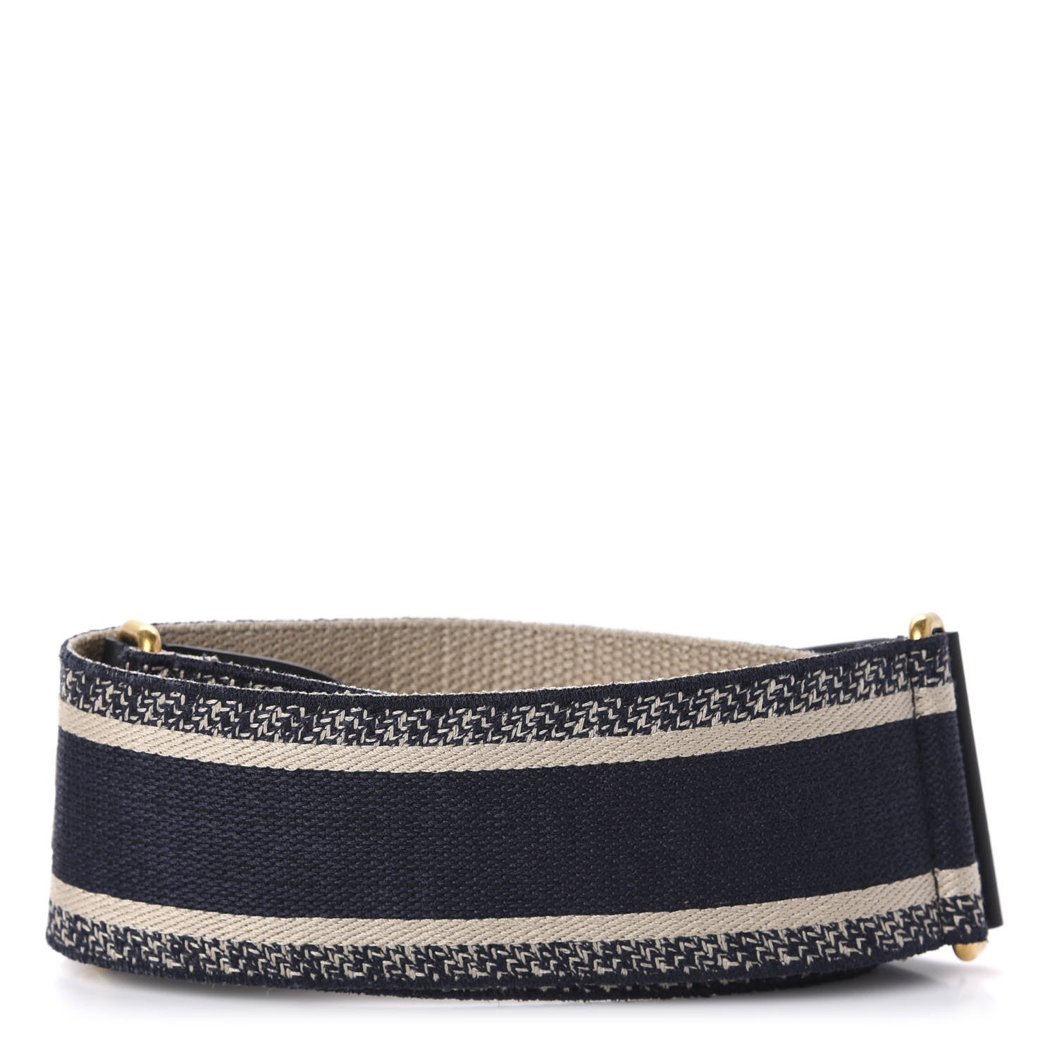 Christian Dior Canvas Embroidered Shoulder Strap Blue 2 of 4
