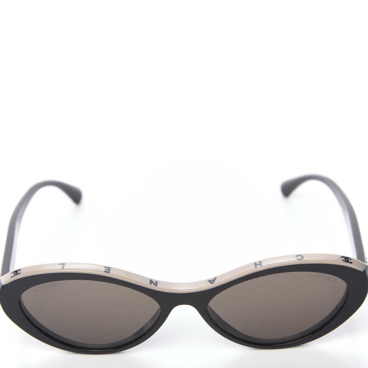 Acetate Oval Sunglasses 5416 Black Beige