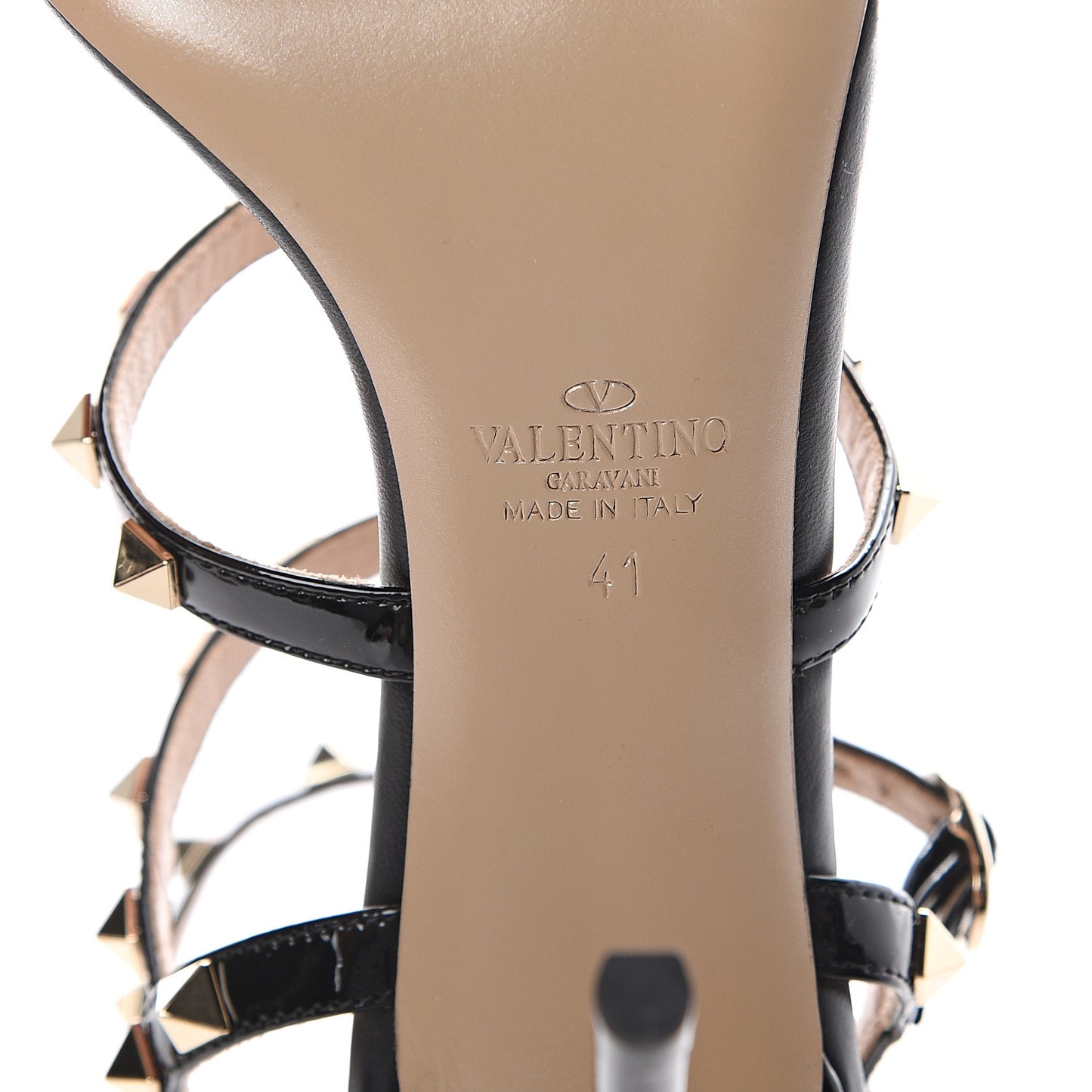 Patent Rockstud Gladiator 105mm Sandals 41 Black