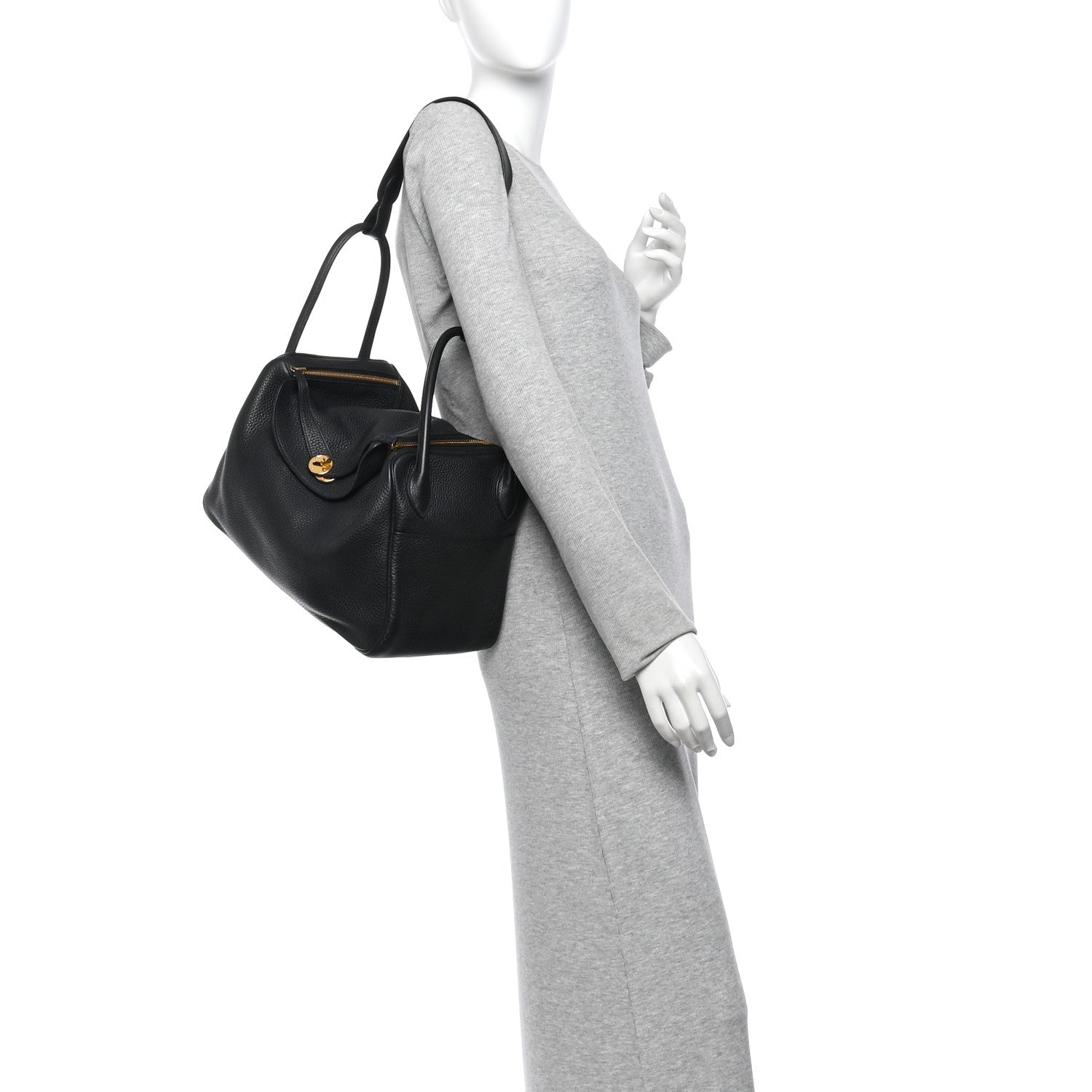 Hermes Taurillon Clemence Lindy 34 Black 2 of 10
