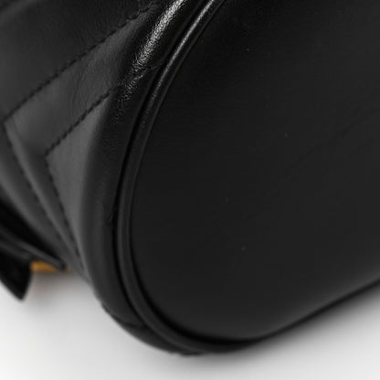 Gucci Calfskin Matelasse Mini GG Marmont Round Backpack Black 7 of 8