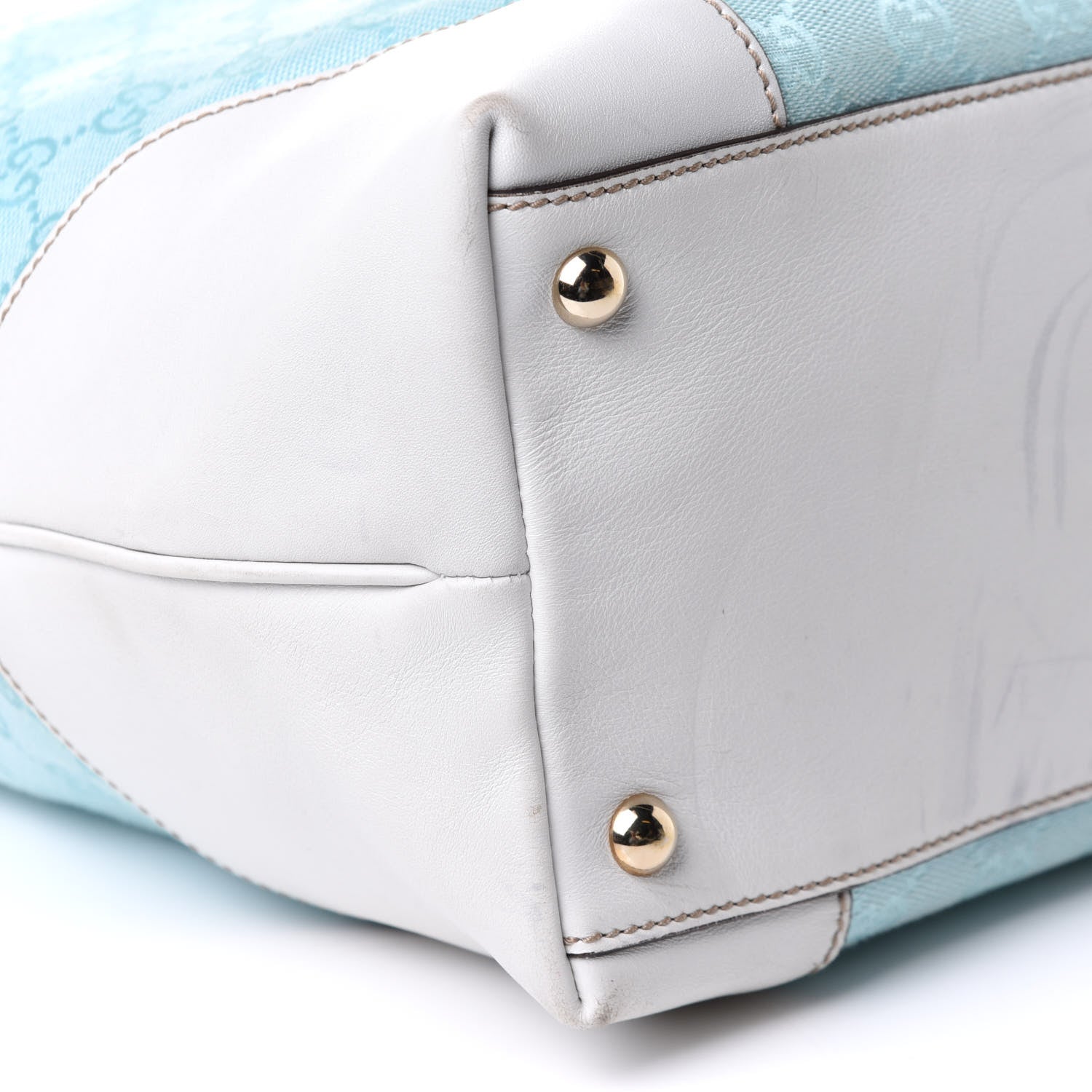 Gucci Monogram Tote Turquoise White 9 of 11