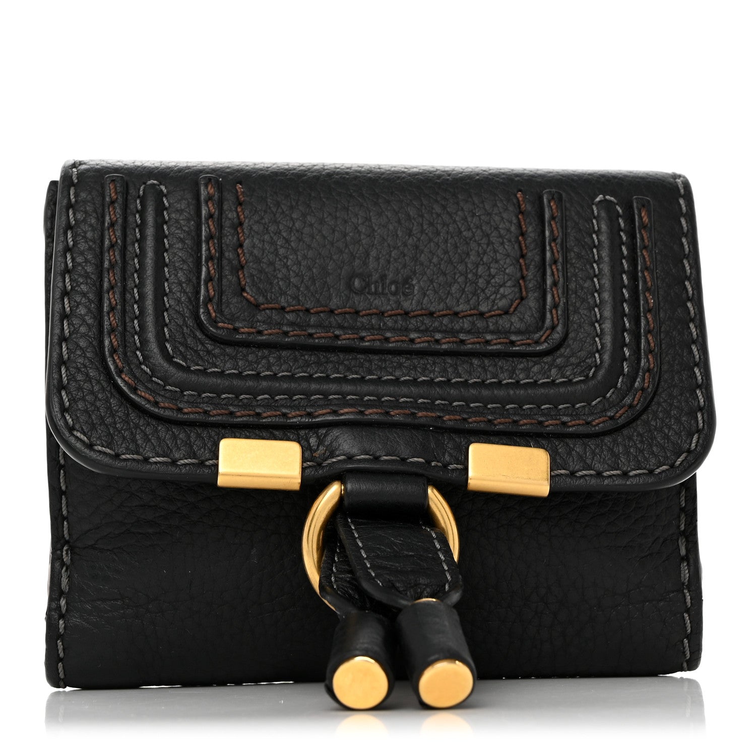 Chloe Grained Calfskin Marcie Square Wallet Black 1 of 12
