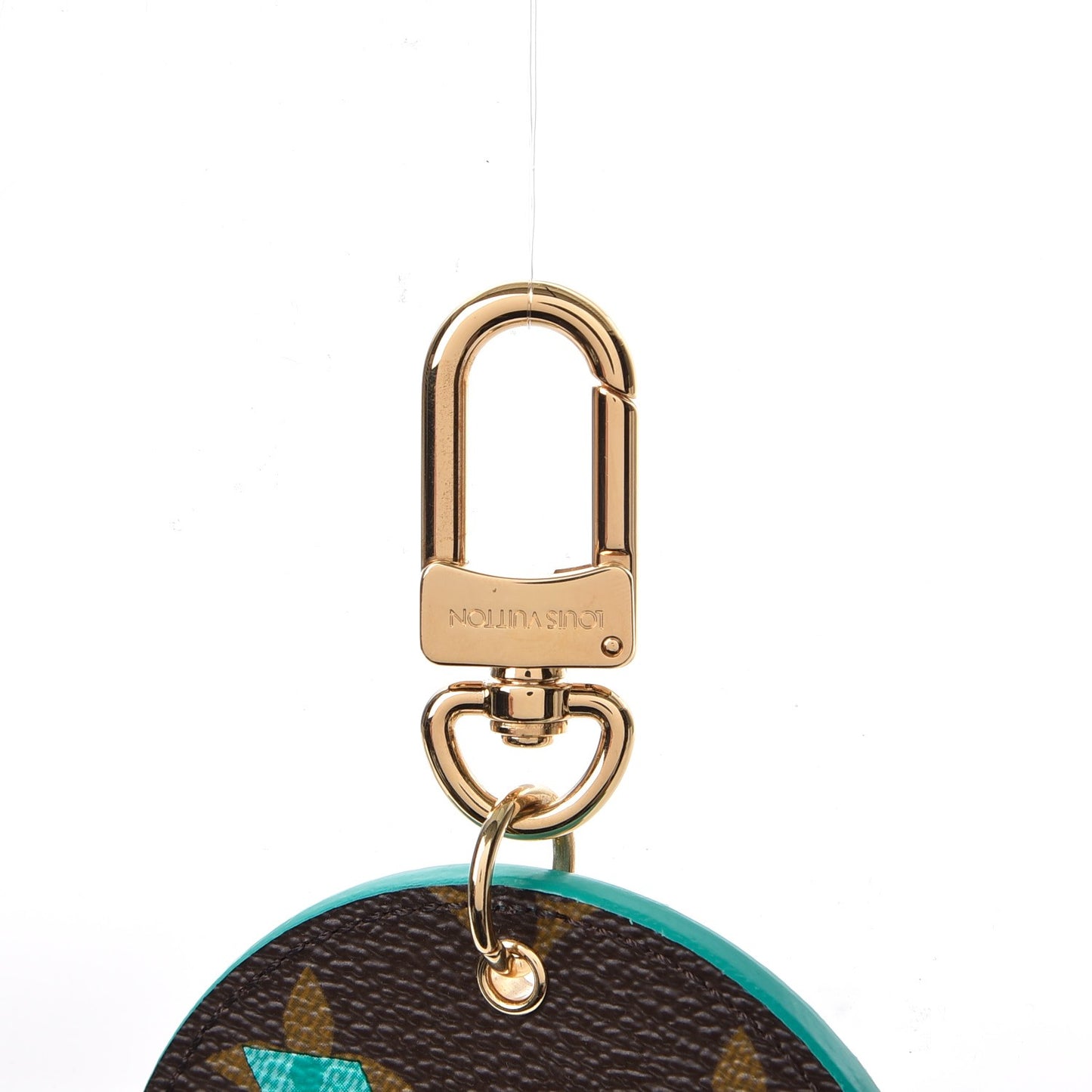 Monogram Illustre V Bag Charm Key Ring Turquoise