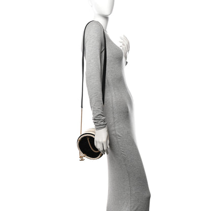Chanel Crumpled Calfskin Cotton Small En Vogue Round Bag Black 2 of 10