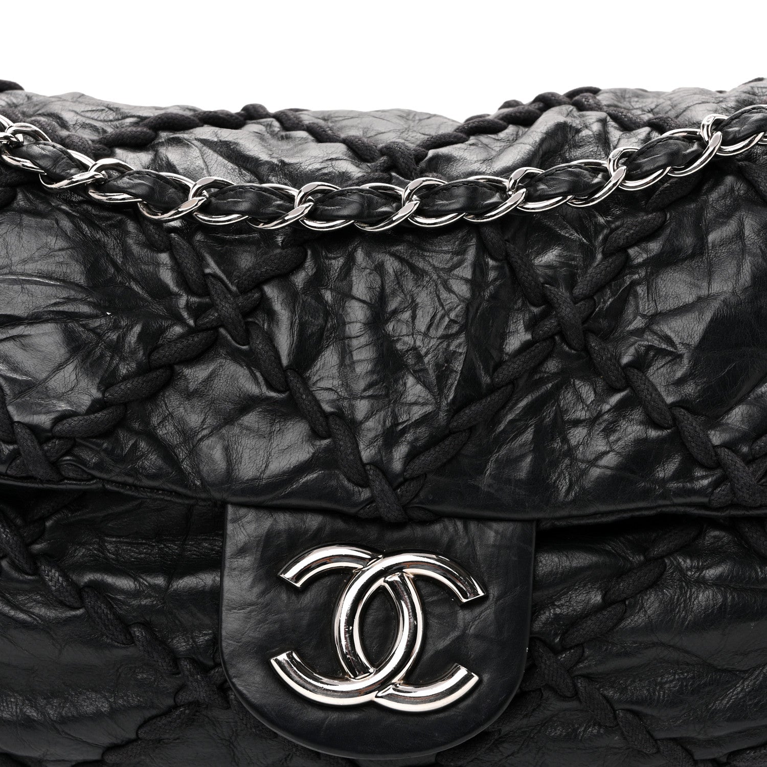 Chanel Calfskin Ultra Stitch Oversize Flap Black 8 of 10