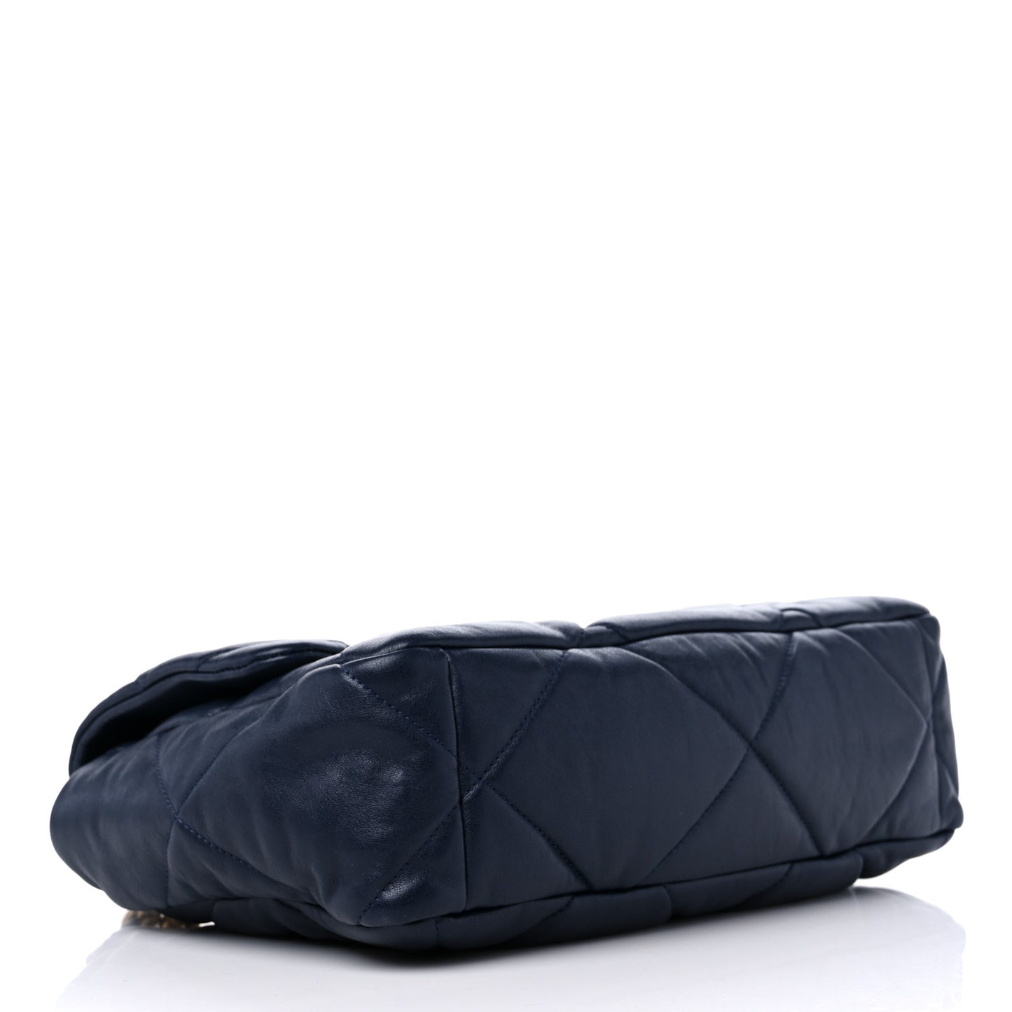 Lambskin Quilted Large Chanel 19 Flap Navy Blue