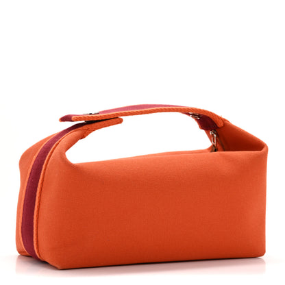 Hermes Canvas Small Bride-A-Brac Pouch Orange Burgundy 3 of 8