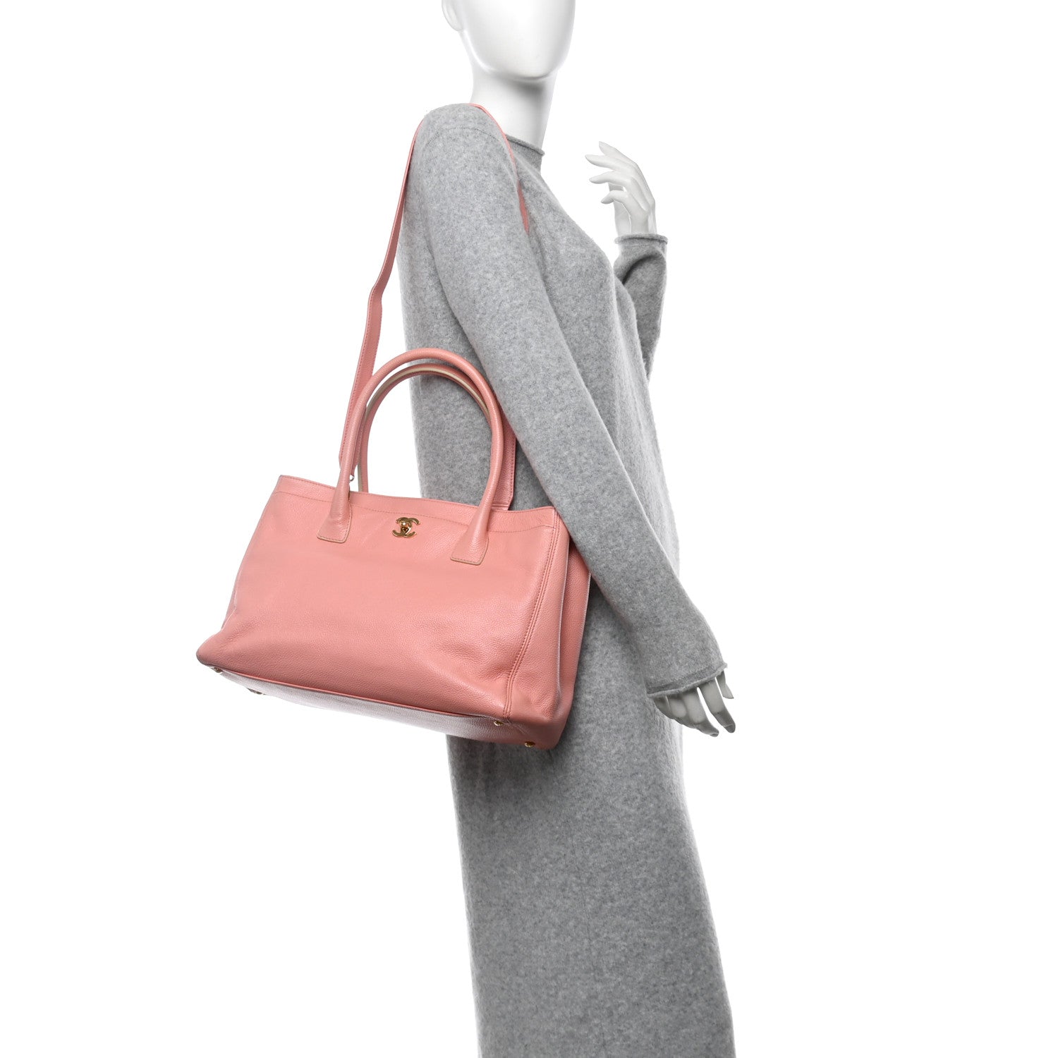 Chanel Calfskin Cerf Executive Shopper Tote Pink 2 of 16