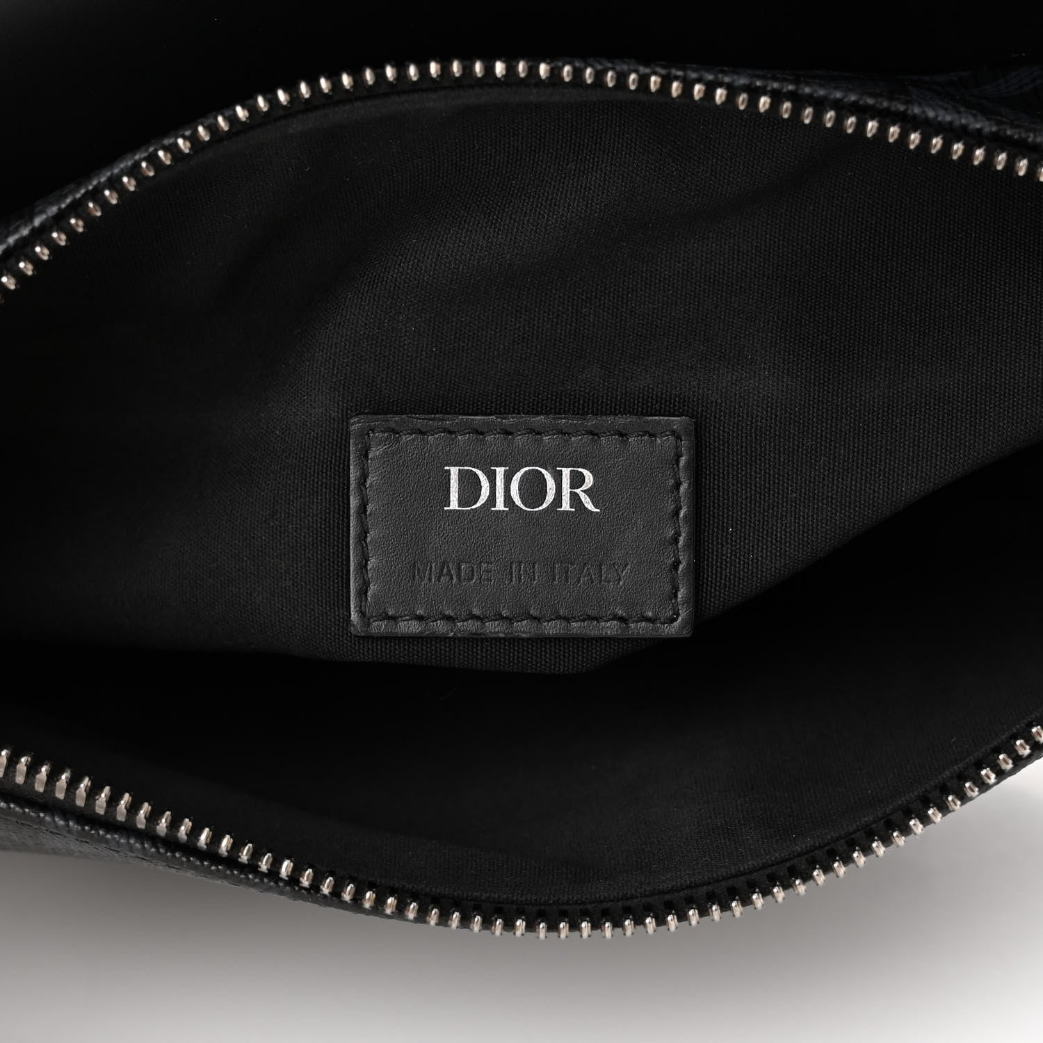 Christian Dior Smooth Calfskin Canvas CD Diamond Mens Saddle Bag Black 6 of 16