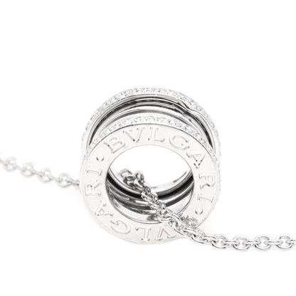 Bulgari 18K White Gold Diamond B.Zero1 Pendant Necklace 4 of 6