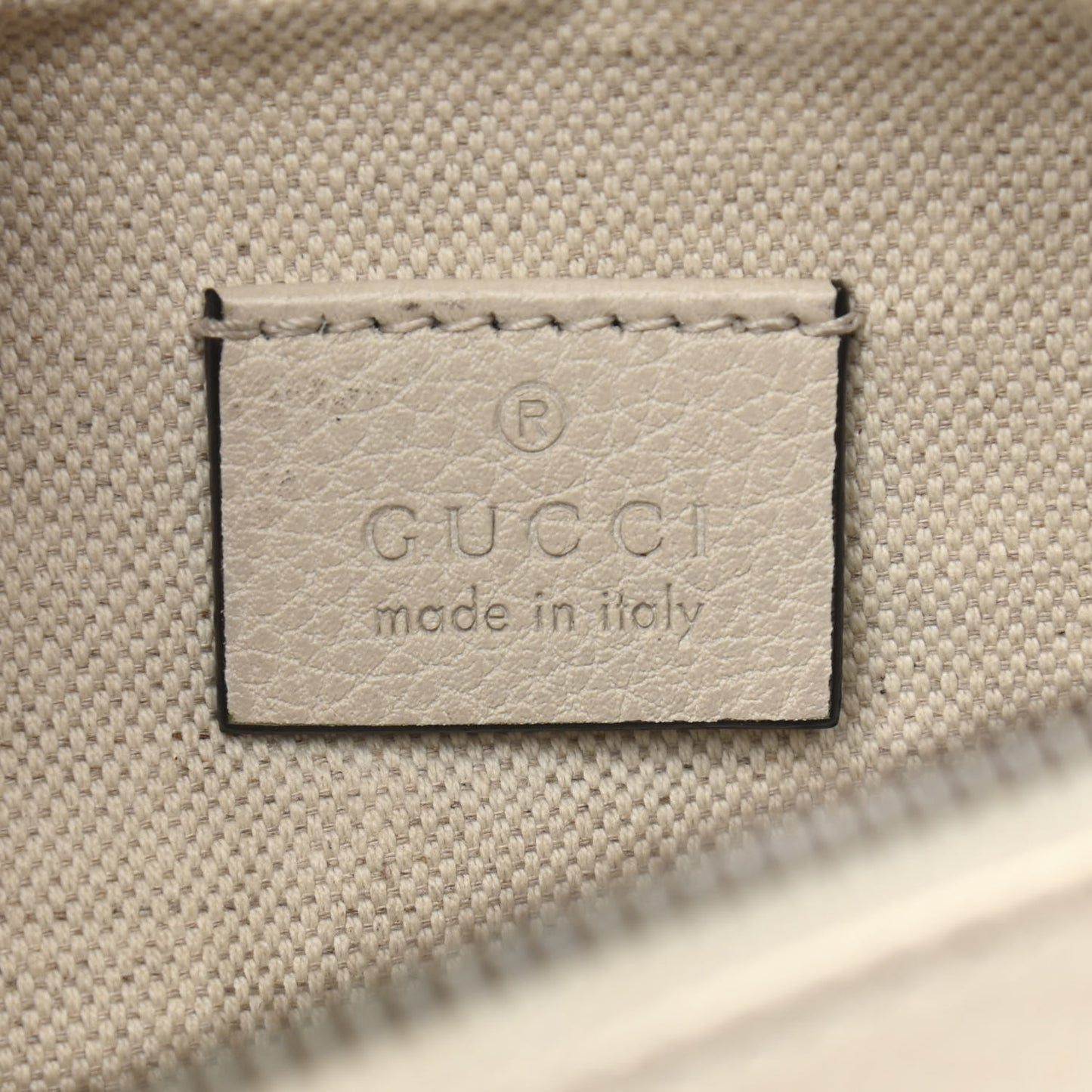 Grained Calfskin Small Logo Belt Bag White