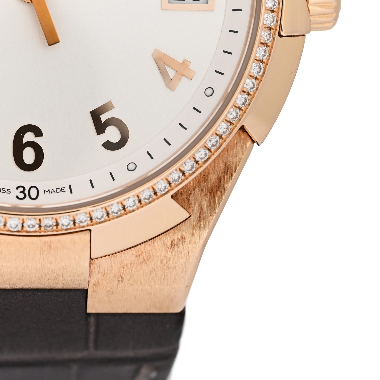 18K Pink Gold Alligator Diamond Bezel 37mm Overseas Automatic Watch 47560/D01R-9672