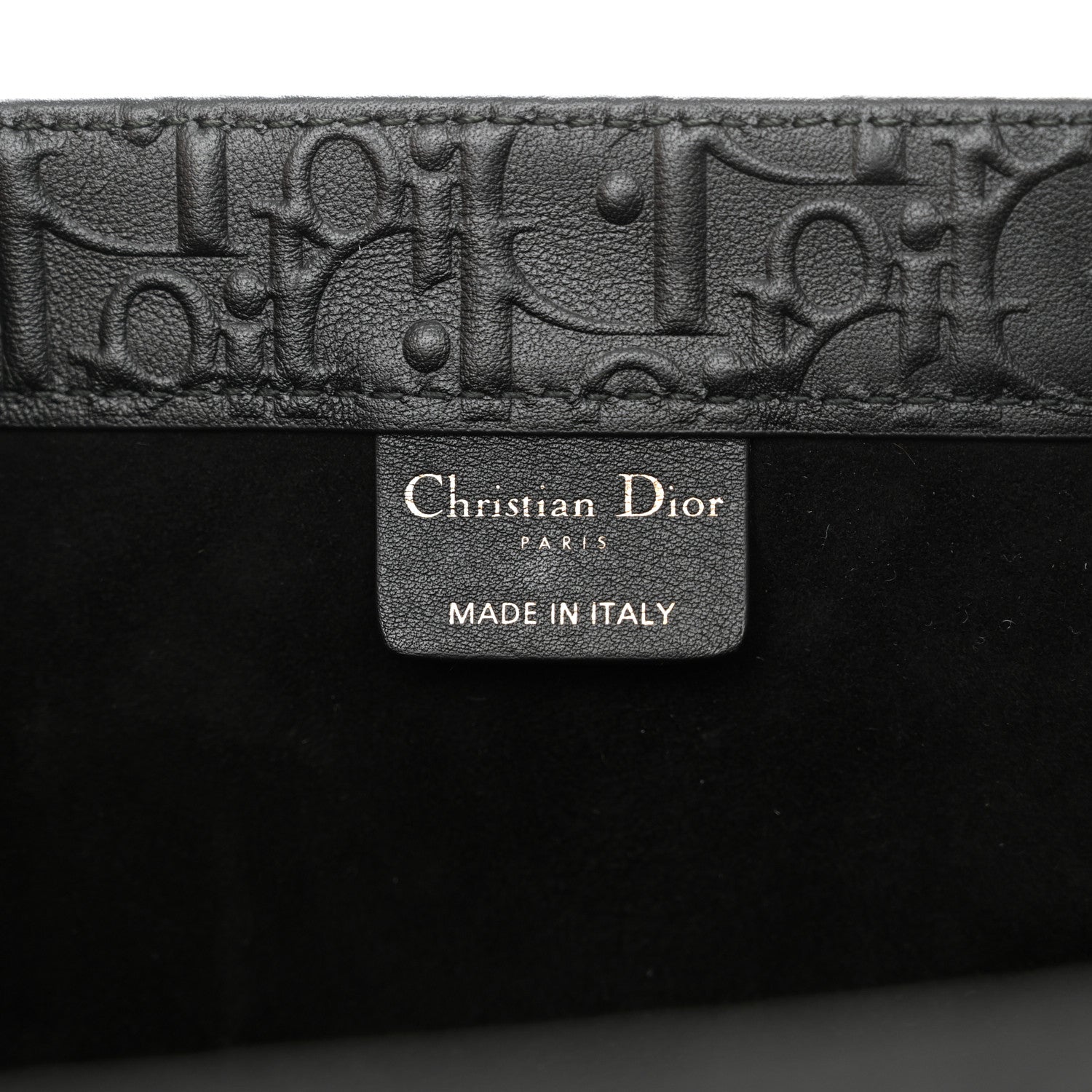 Christian Dior Oblique Calfskin Embossed Medium Book Tote Black 6 of 10