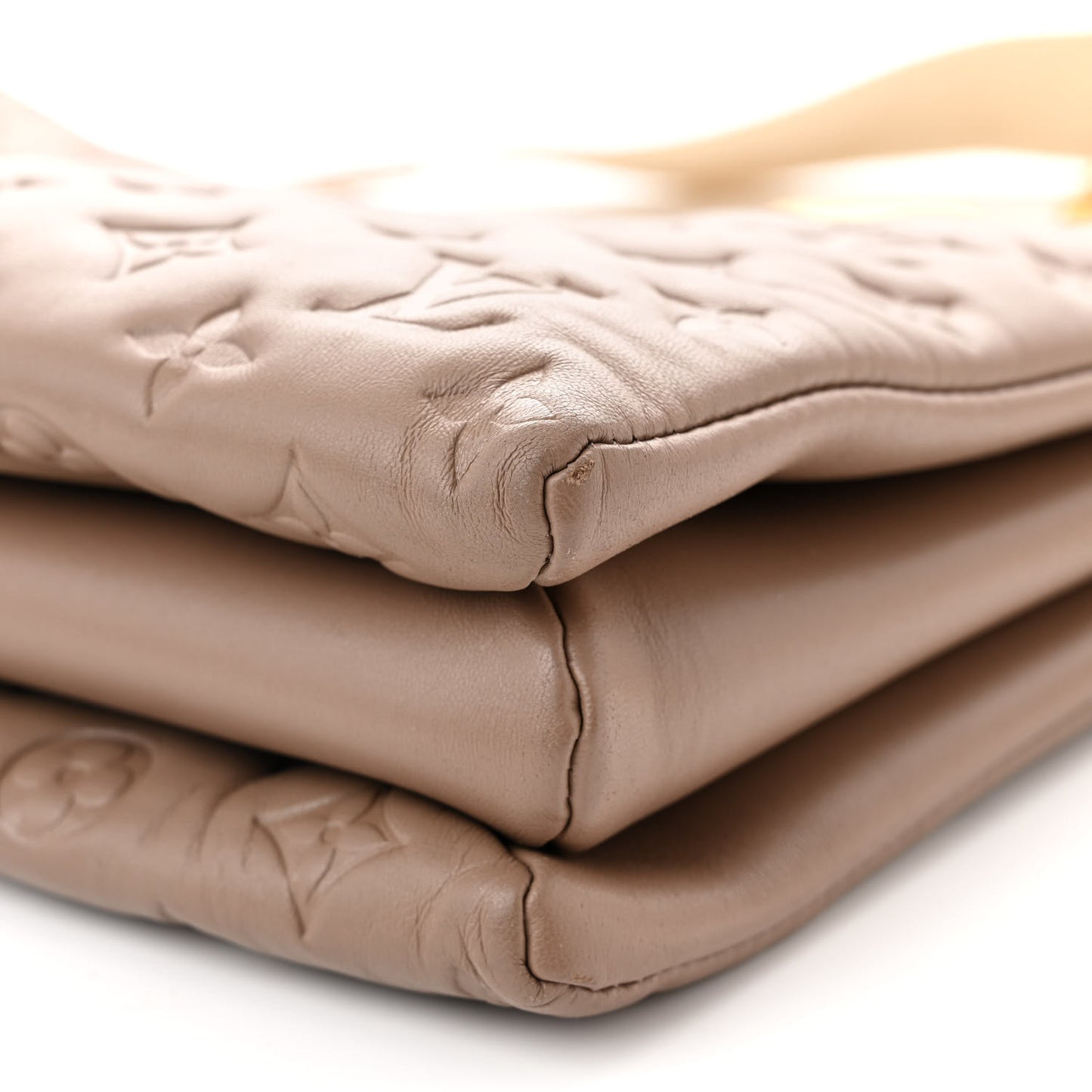 Lambskin Embossed Monogram Coussin MM Taupe
