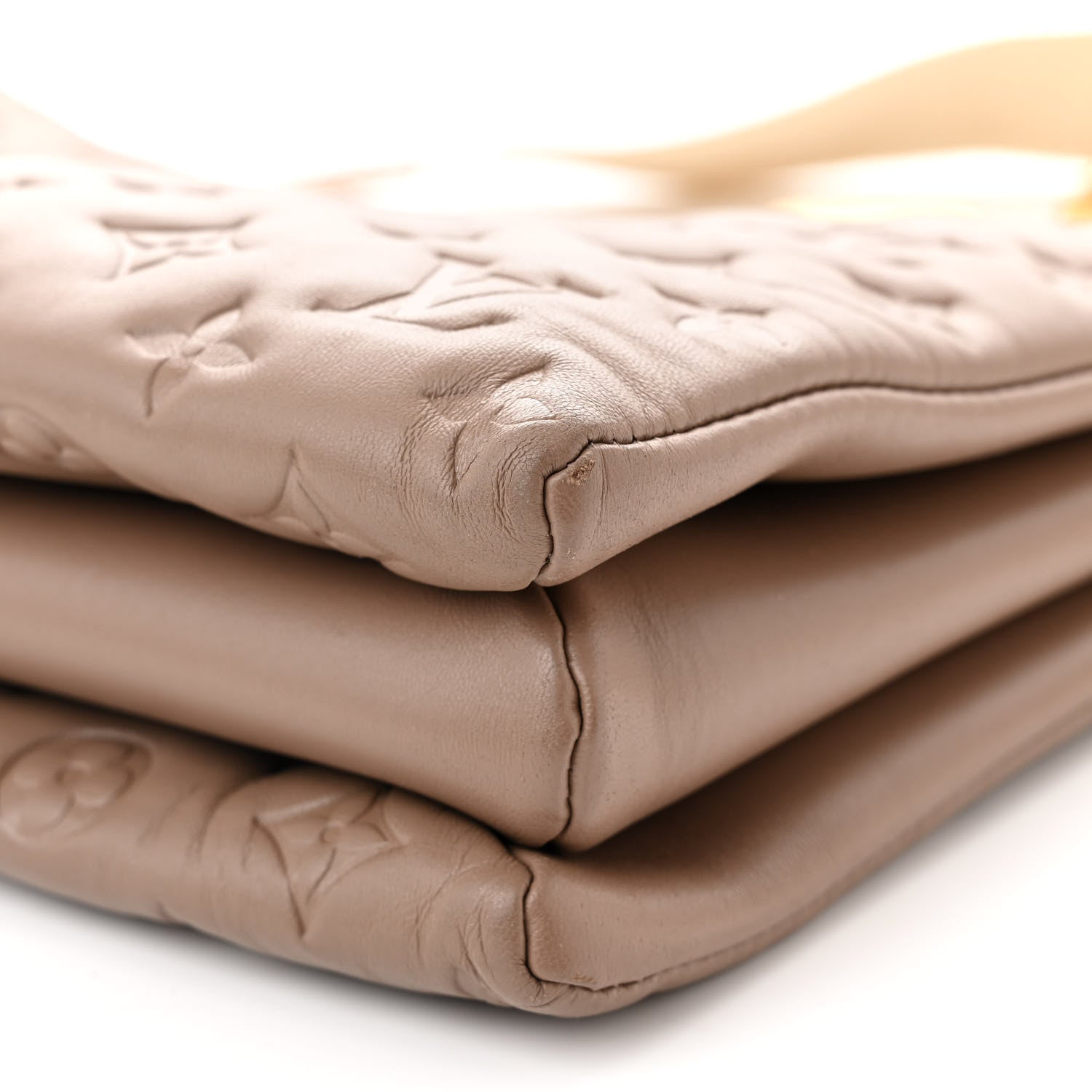 Louis Vuitton Lambskin Embossed Monogram Coussin MM Taupe 9 of 9